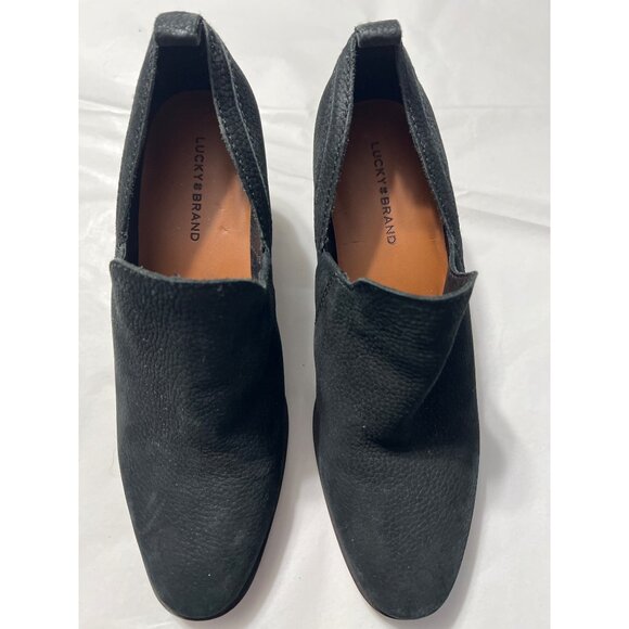 Lucky Brand Black Suede Pointed Toe Booties Size 9 - Picture 3 of 11